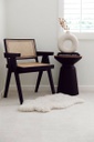 Silla Madera Negra Rattan Con Asiento Natural